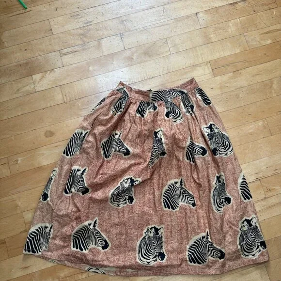 Anthropologie Midi Zebra Print Skirt - Picture 3 of 6